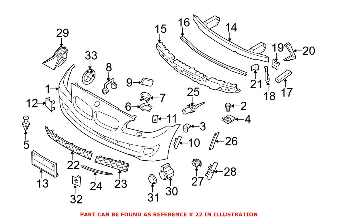 BMW Grille - Front Lower Center 51117285959